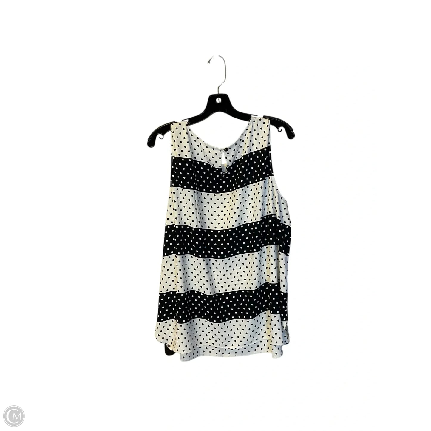 Top Sleeveless By Talbots In Blue & White, Size: 2x