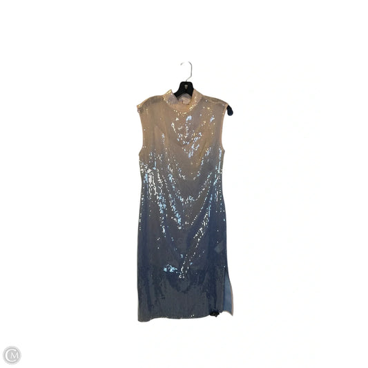 Dress Party Midi By Anthropologie In Blue & Tan, Size: S