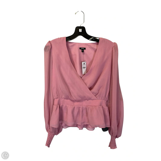Top Long Sleeve By Express In Pink, Size: S