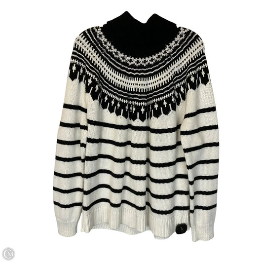Sweater By Lauren By Ralph Lauren In Black & White, Size: Xl