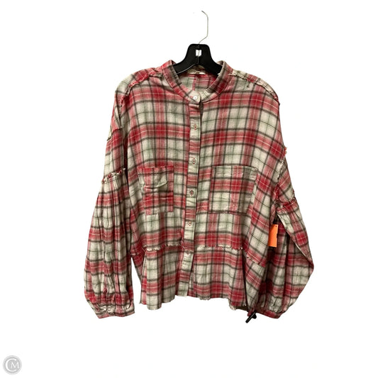 Top Long Sleeve By Easel In Plaid Pattern, Size: L