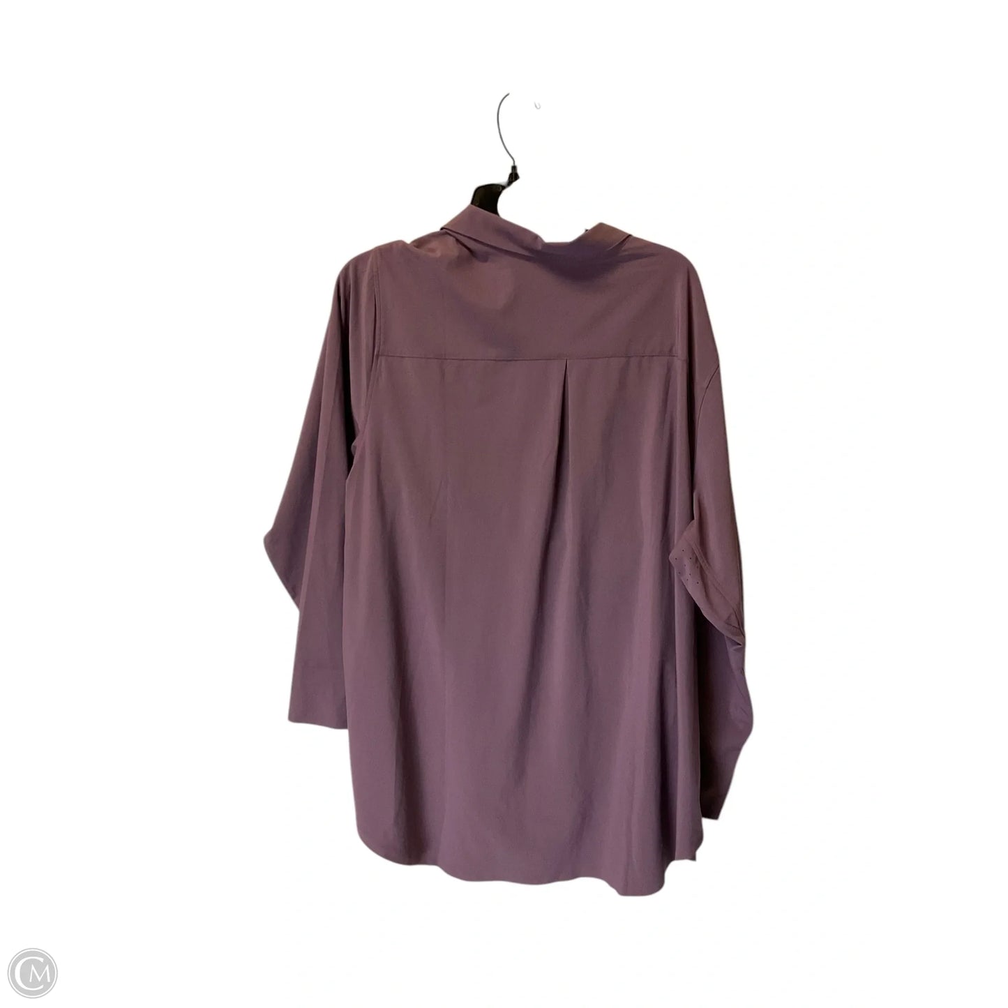 Athletic Top Long Sleeve Collar By Athleta In Purple, Size: 2x