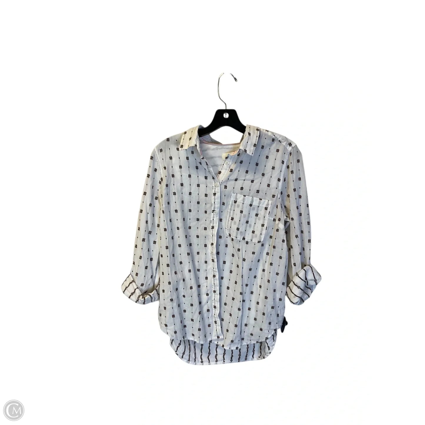 Top Long Sleeve By Maeve In White, Size: L