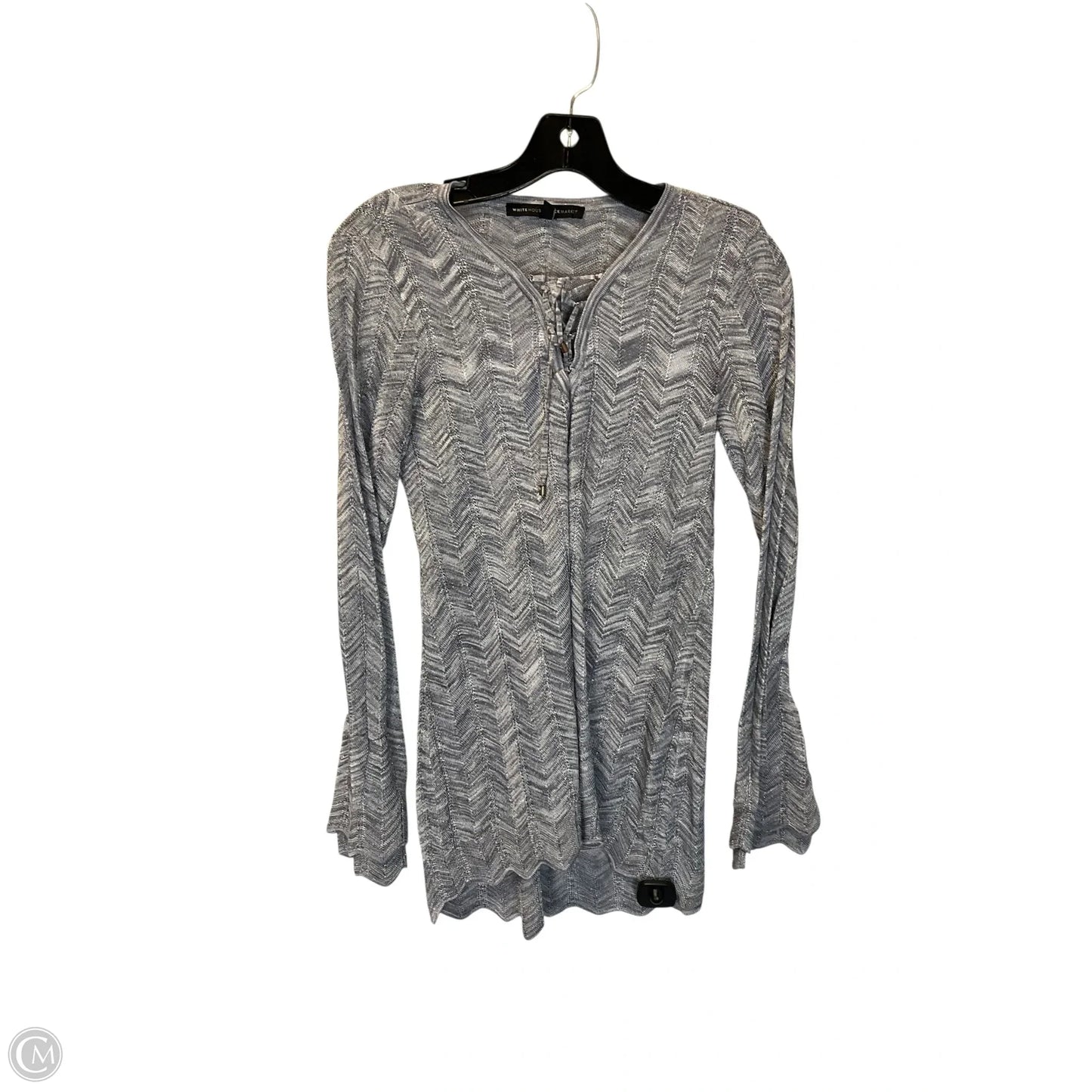 Top Long Sleeve By White House Black Market In Grey, Size: Xs