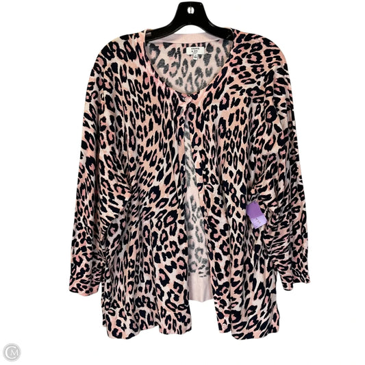 Cardigan By Crown And Ivy In Animal Print, Size: 3x