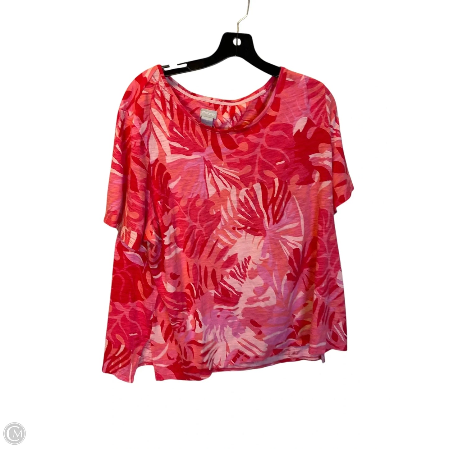 Top Short Sleeve By Chicos In Pink, Size: Xl