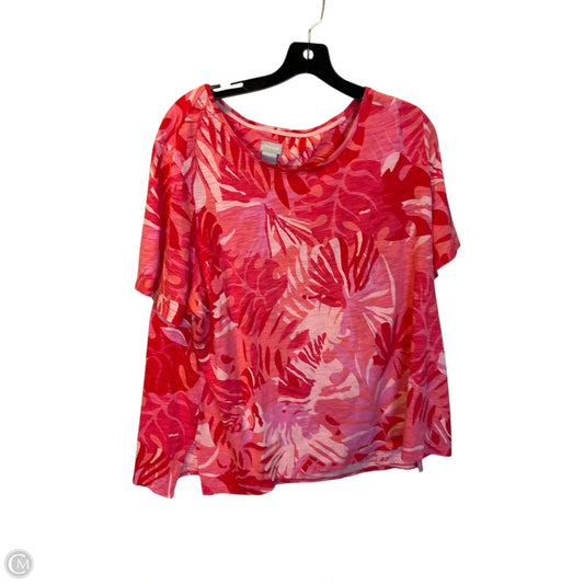 Top Short Sleeve By Chicos In Pink, Size: Xl