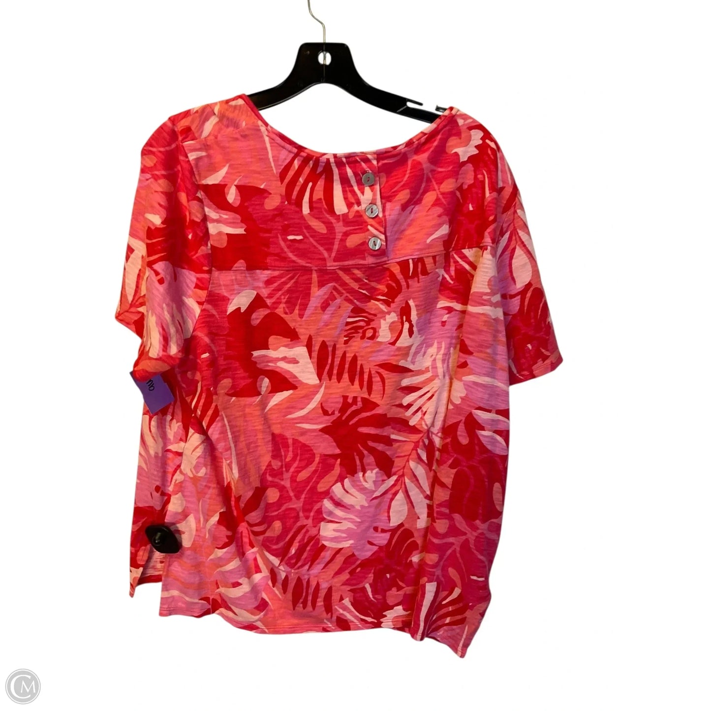 Top Short Sleeve By Chicos In Pink, Size: Xl