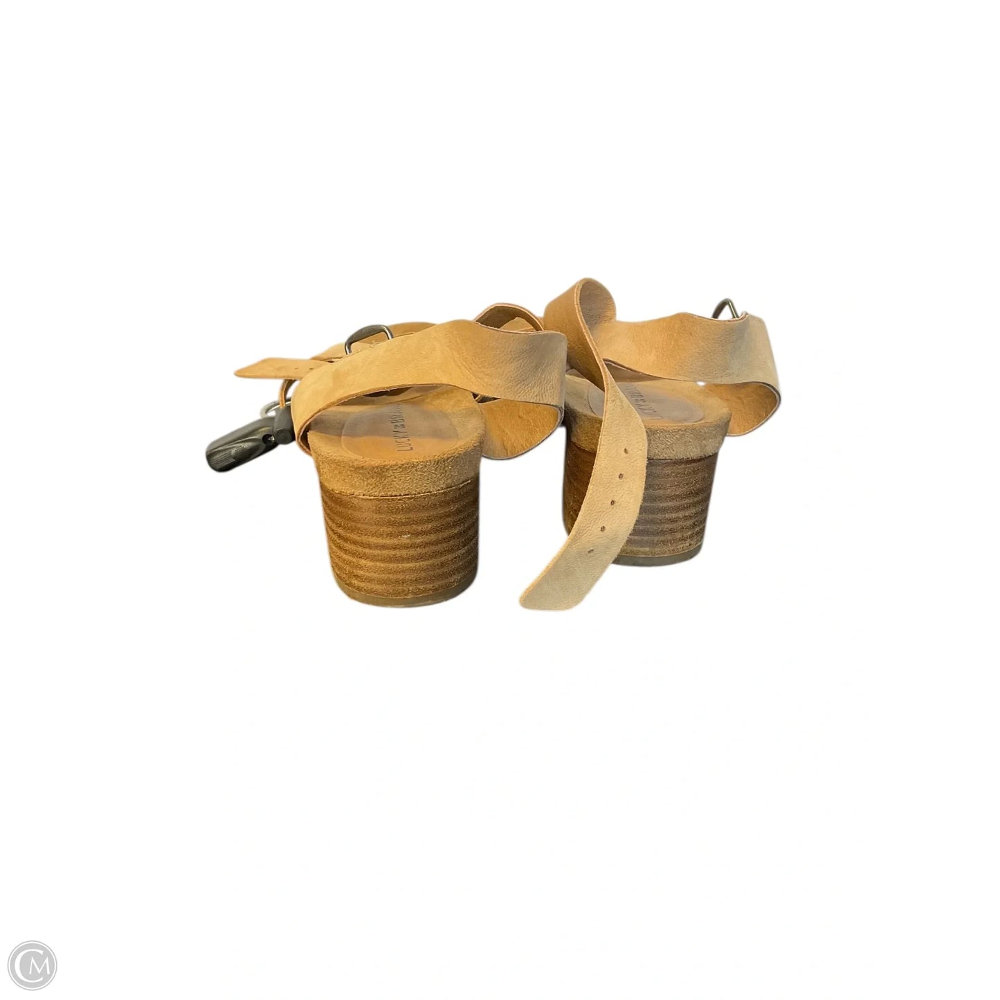 Sandals Heels Block By Lucky Brand In Tan, Size: 7.5