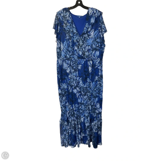 Dress Party Long By Apt 9 In Blue, Size: 3x
