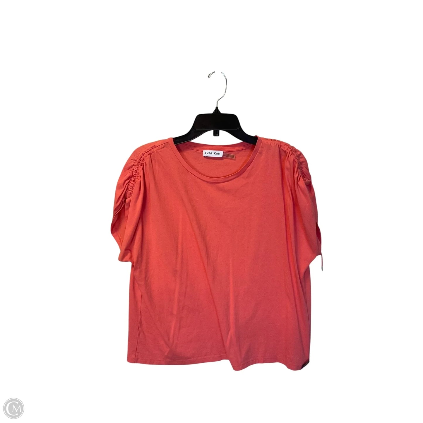 Top Short Sleeve Basic By Calvin Klein In Orange, Size: M