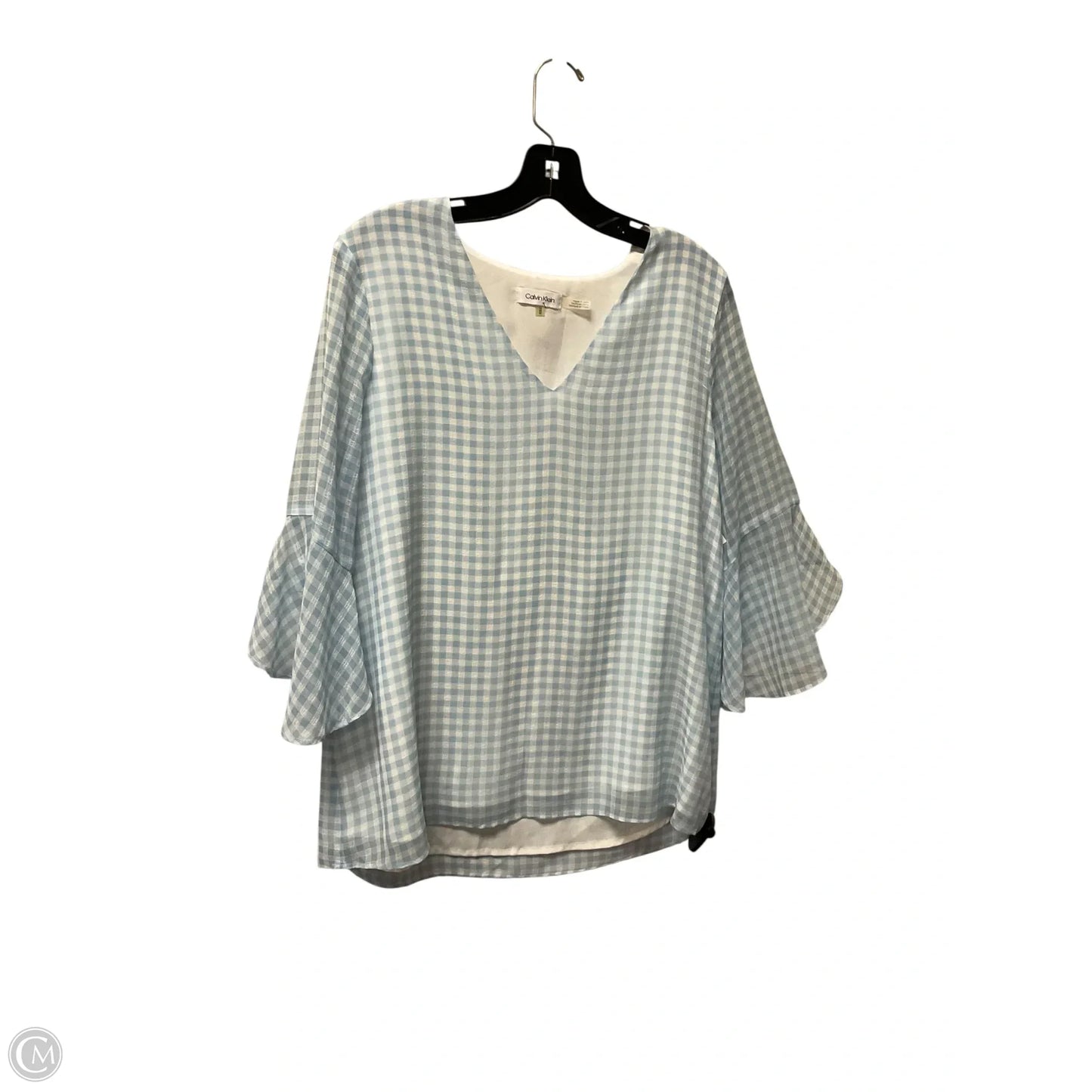 Top Short Sleeve By Calvin Klein In Blue, Size: M