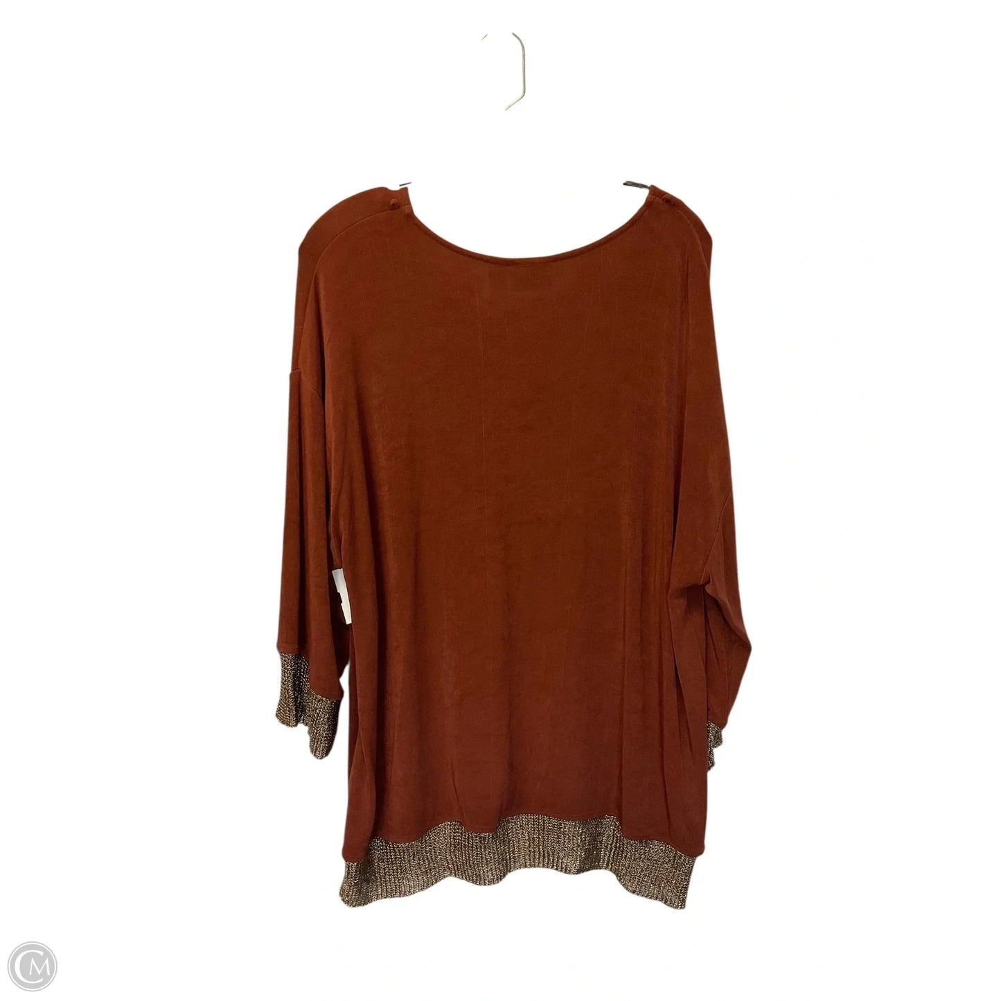 Top Long Sleeve Basic By Chicos In Brown, Size: L
