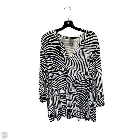 Top Long Sleeve By Chicos In Blue, Size: Xl