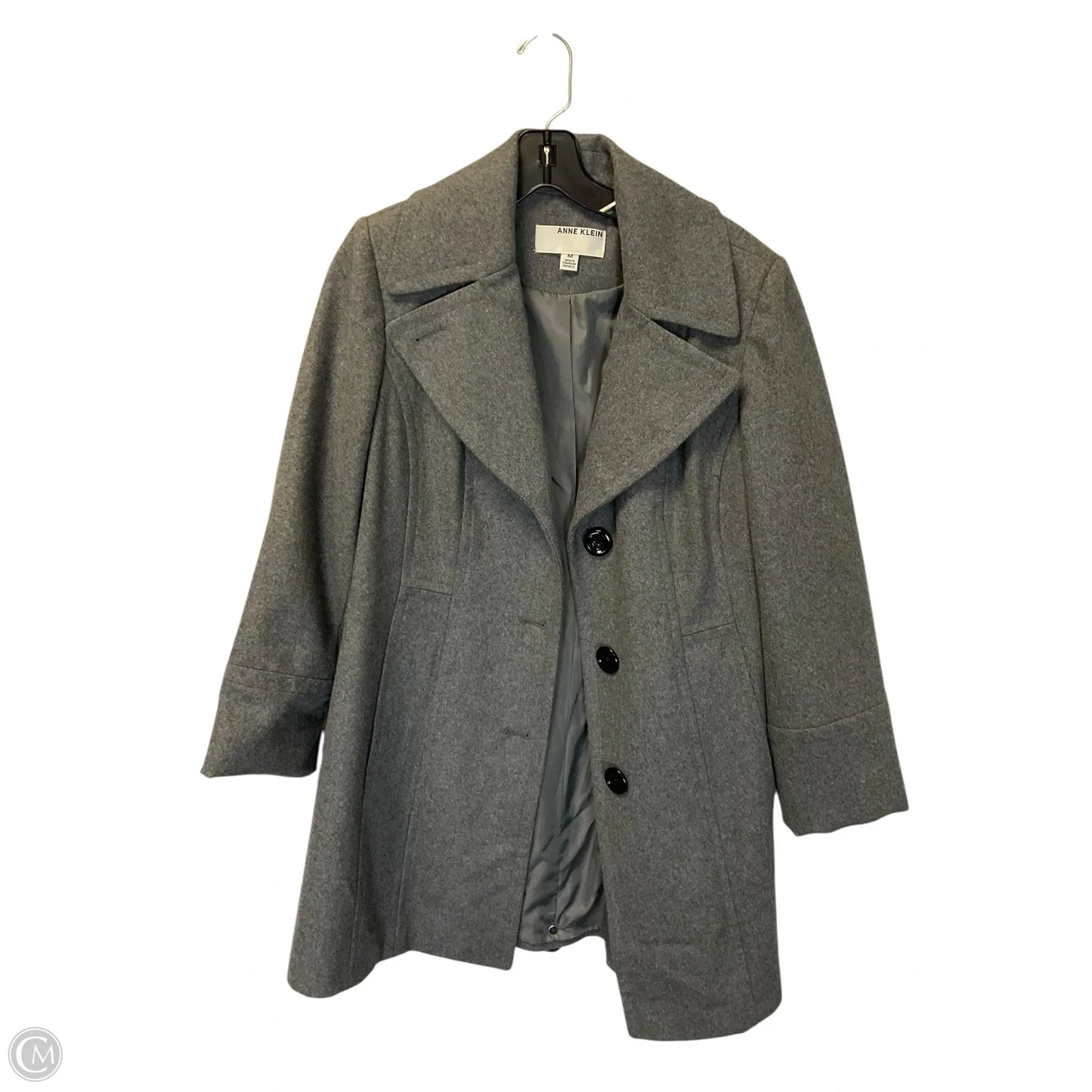 Coat Peacoat By Anne Klein In Grey, Size: M