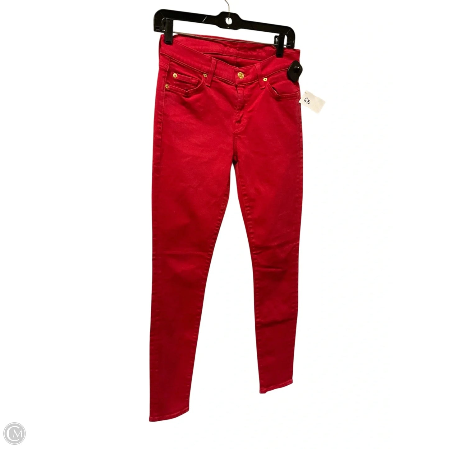 Jeans Skinny By 7 For All Mankind In Red Denim, Size: 4