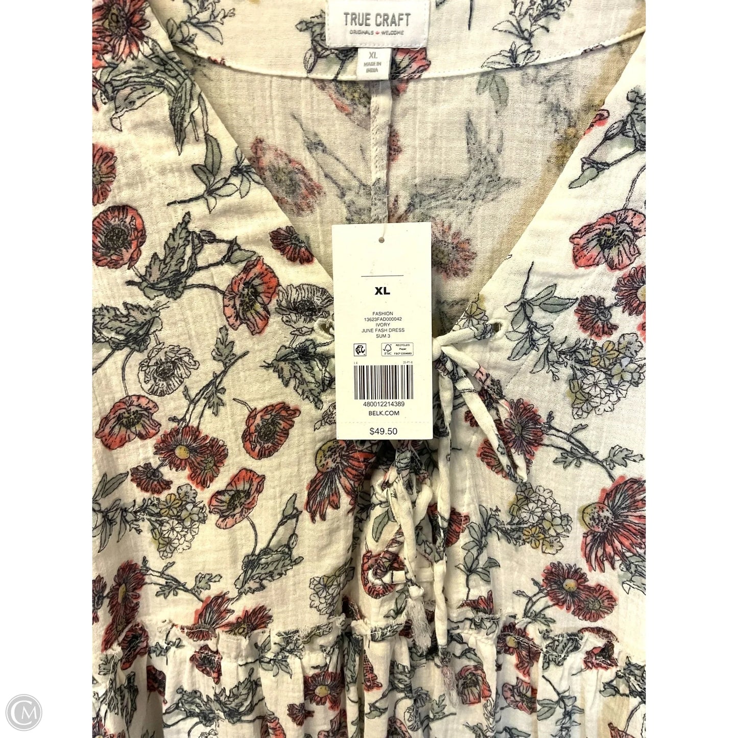 Dress Casual Short By True Craft In Floral Print, Size: Xl
