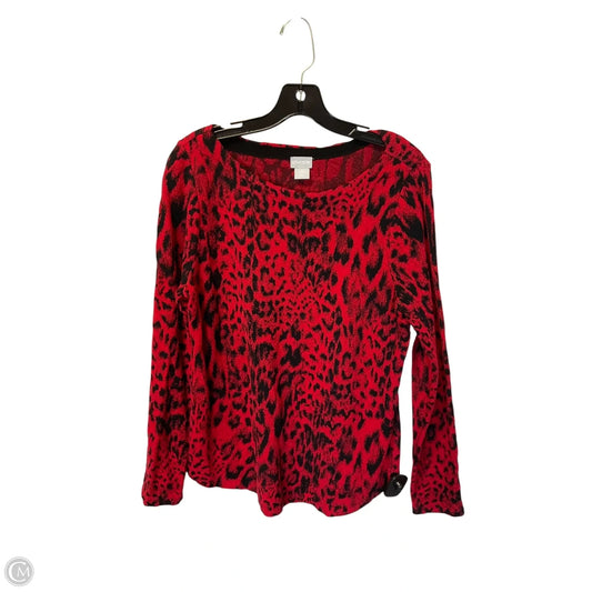 Top Long Sleeve By Chicos In Red, Size: S