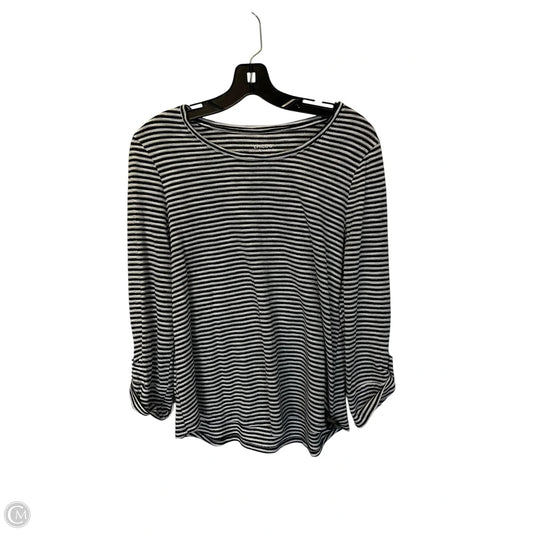 Top Long Sleeve Basic By Chicos In Striped Pattern, Size: M