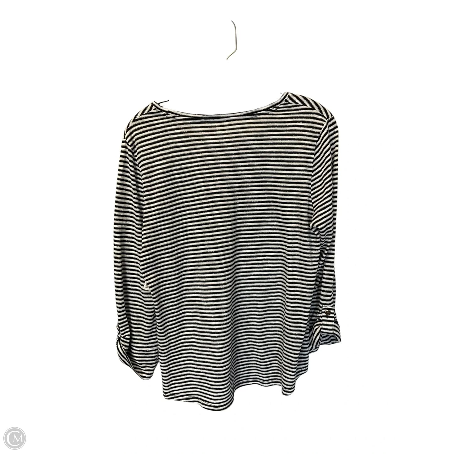 Top Long Sleeve Basic By Chicos In Striped Pattern, Size: M
