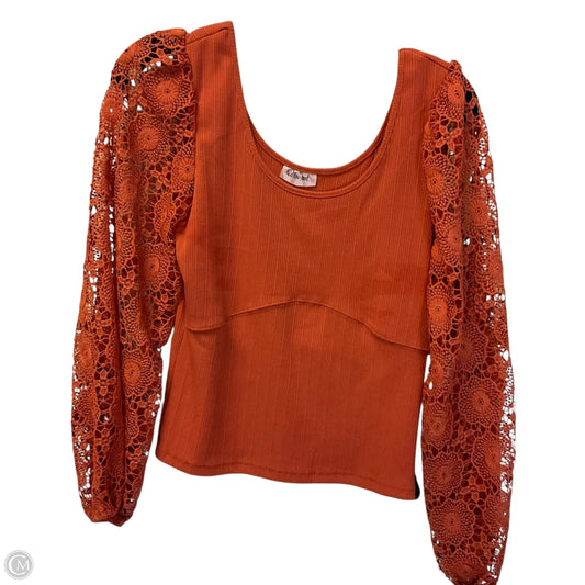 Top Long Sleeve Basic By Willow & Root In Orange, Size: Xs