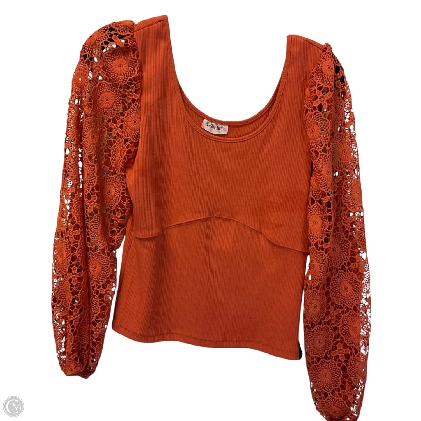 Top Long Sleeve Basic By Willow & Root In Orange, Size: Xs