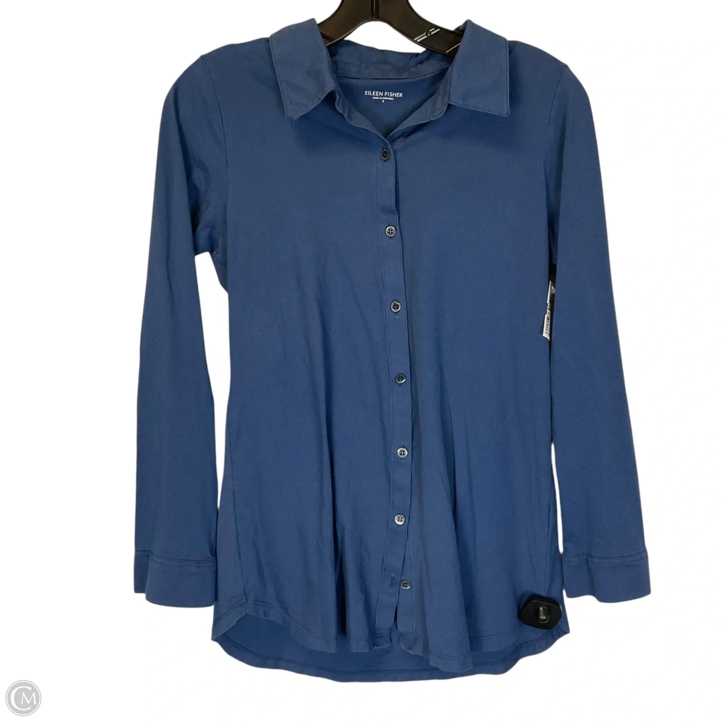 Top Long Sleeve Basic By Eileen Fisher In Blue, Size: S