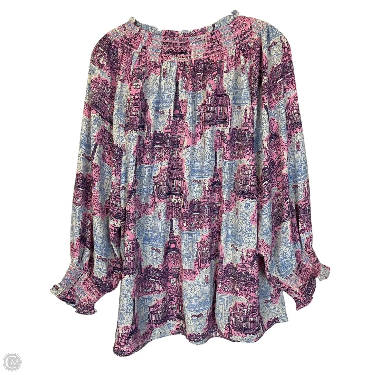 Top Long Sleeve By Talbots In Blue & Pink, Size: 3x