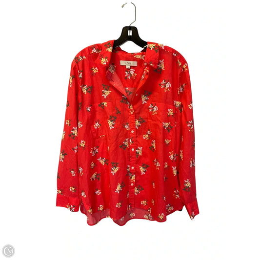 Top Long Sleeve Basic By Loft In Red, Size: Xl