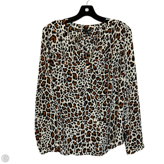Top Long Sleeve Basic By Talbots In Animal Print, Size: M
