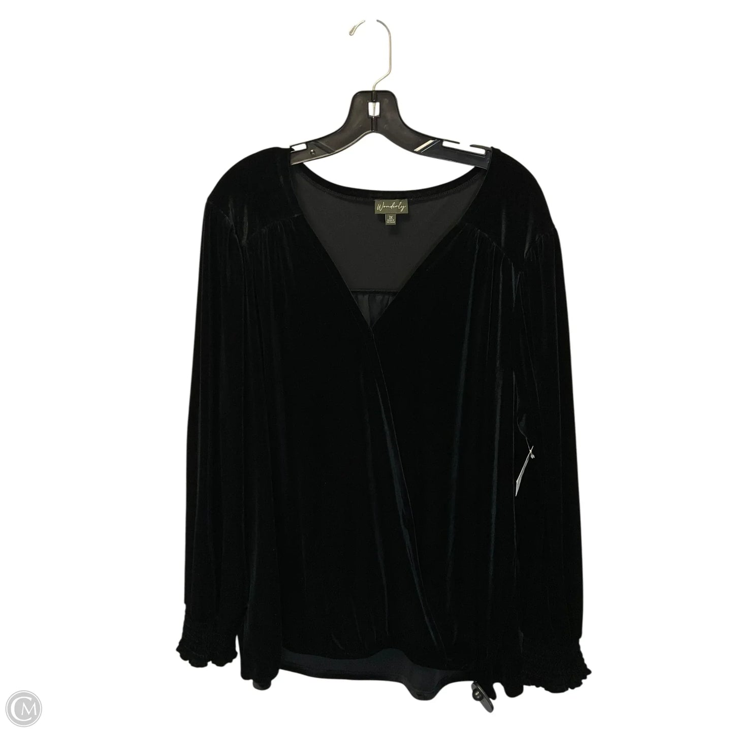 Top Long Sleeve By Wonderly In Black, Size: 3x