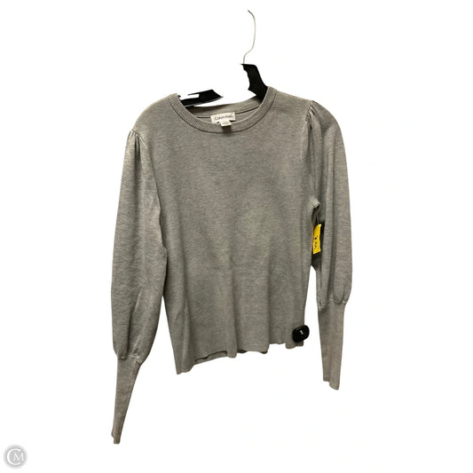 Top Long Sleeve Basic By Calvin Klein In Grey, Size: S