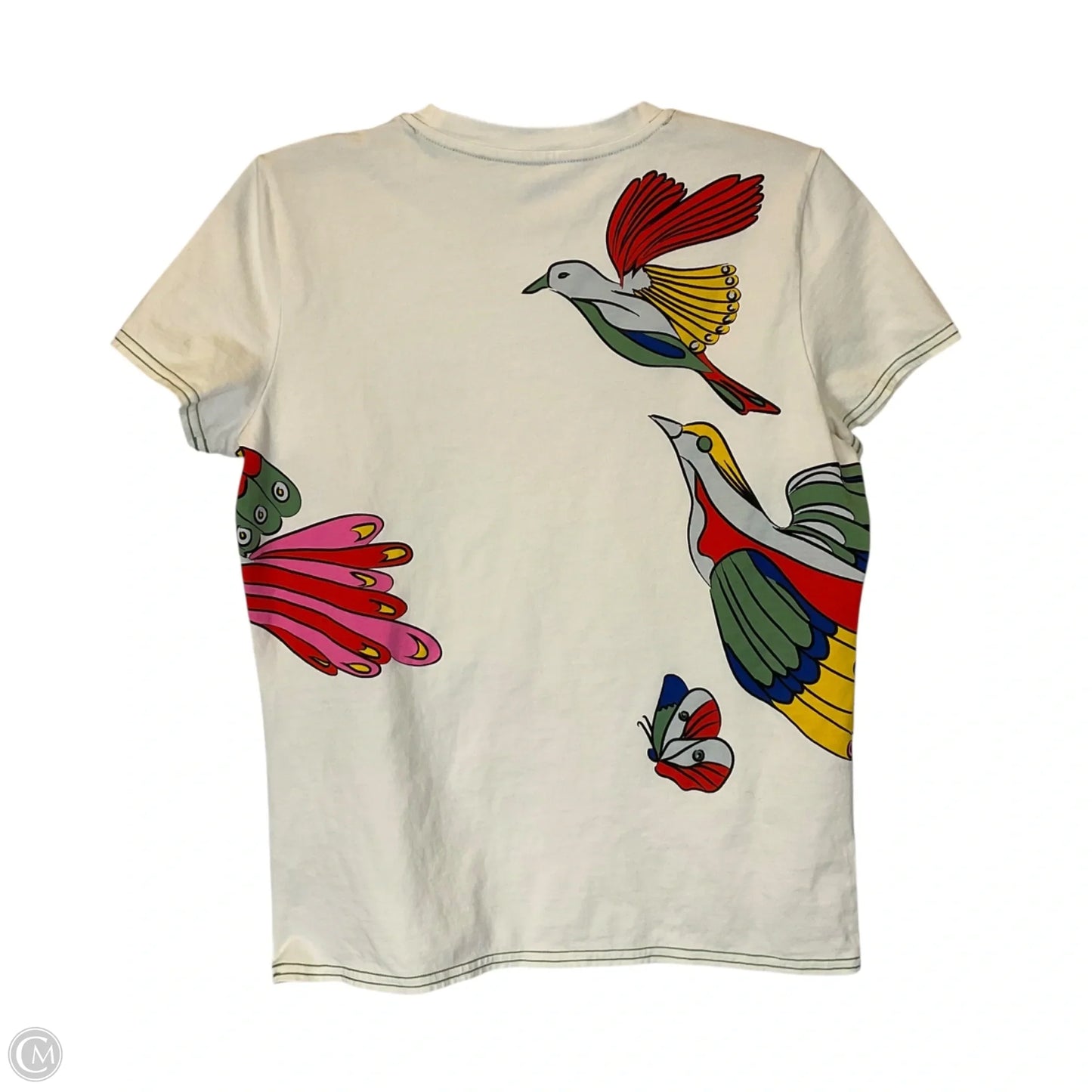 Top Short Sleeve Designer By Tory Burch In Cream, Size: M