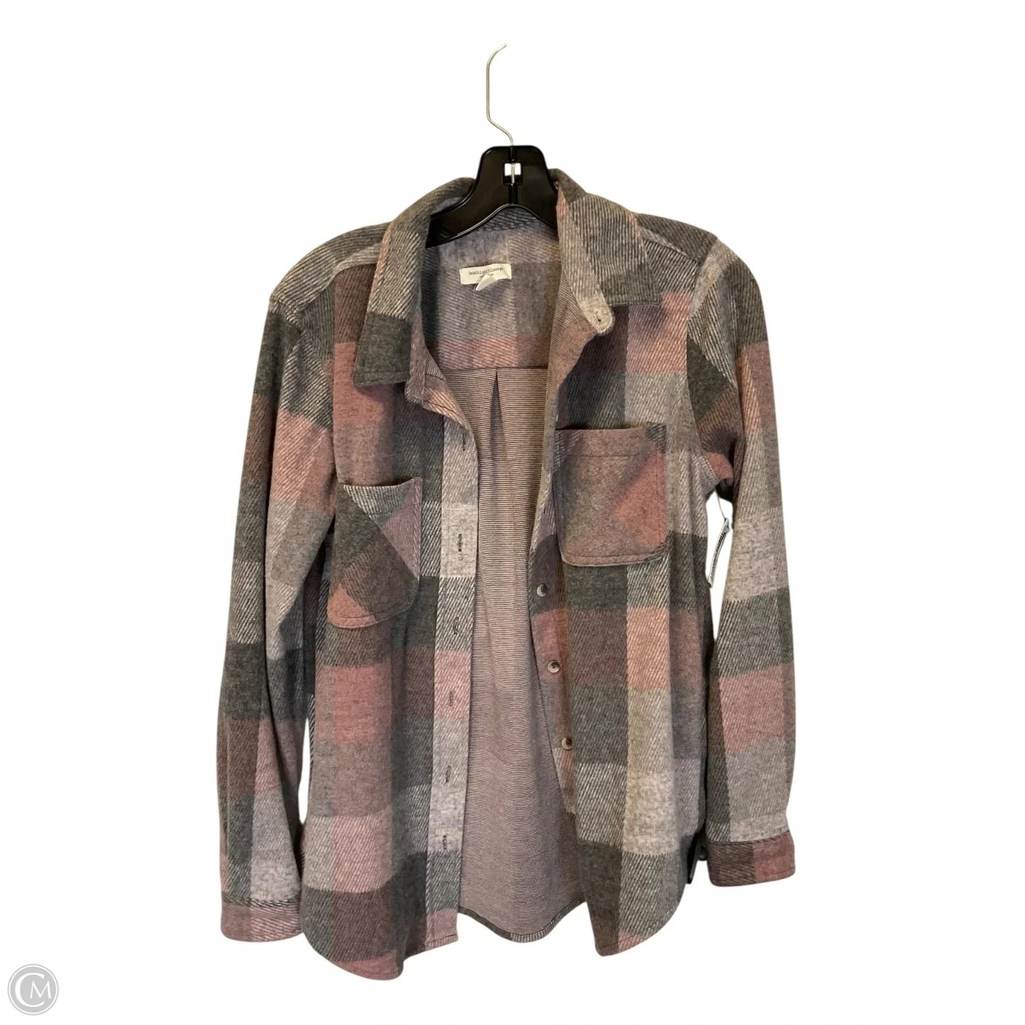 Jacket Shirt By Beachlunchlounge In Plaid Pattern, Size: S