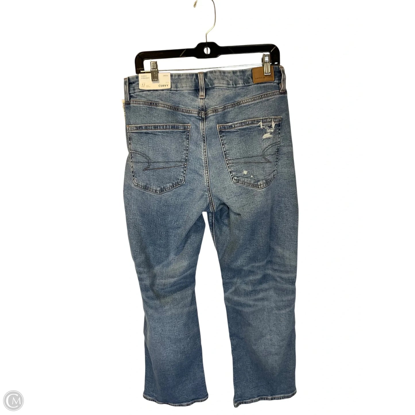 Jeans Straight By American Eagle In Blue Denim, Size: 12