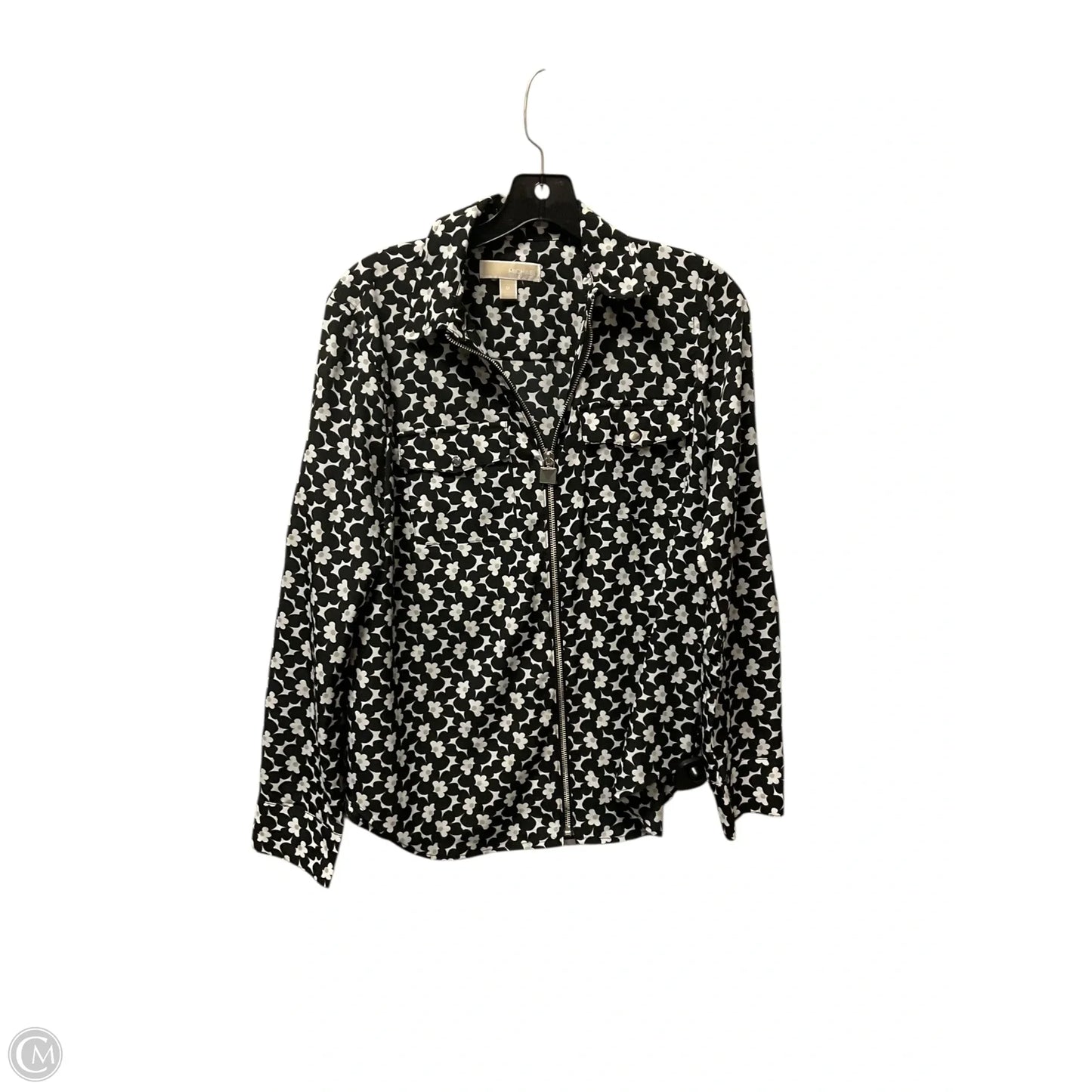 Jacket Shirt By Michael By Michael Kors In Black & White, Size: M