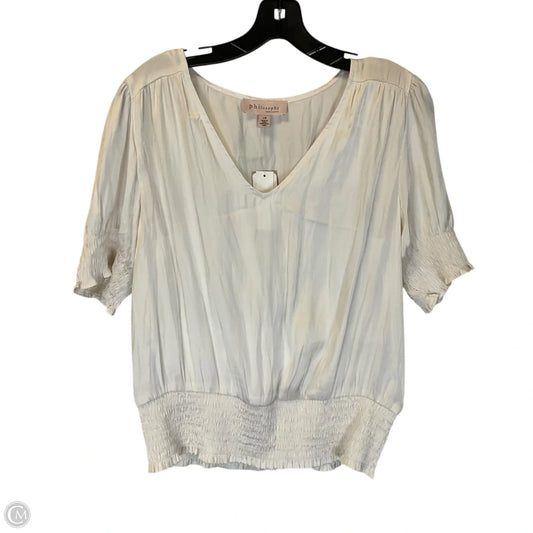 Top Short Sleeve By Philosophy In Cream, Size: L