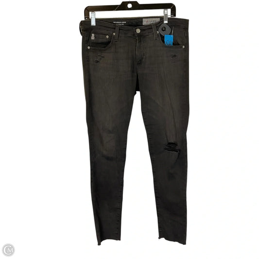 Jeans Skinny By Ag Jeans In Black Denim, Size: 10