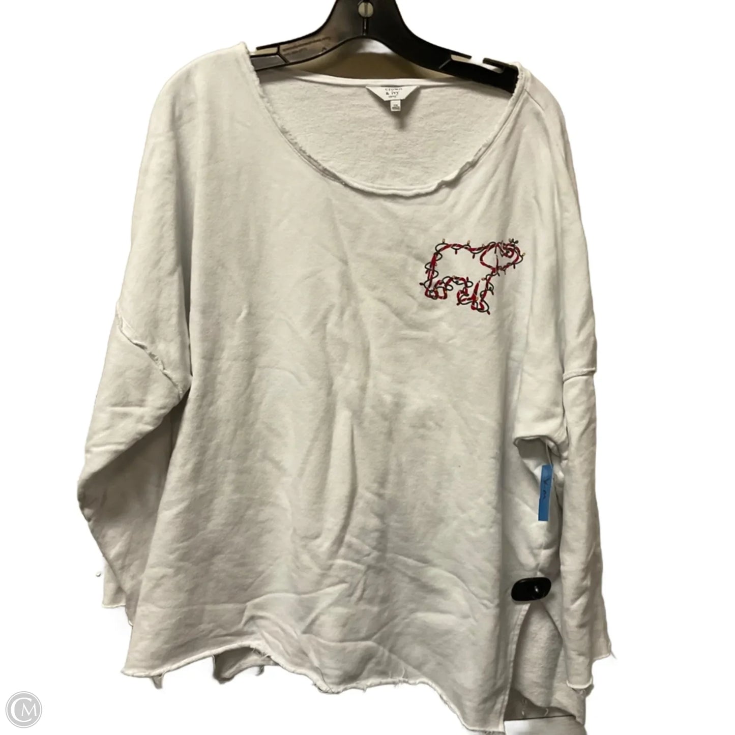 Sweatshirt Crewneck By Crown And Ivy In White, Size: 3x