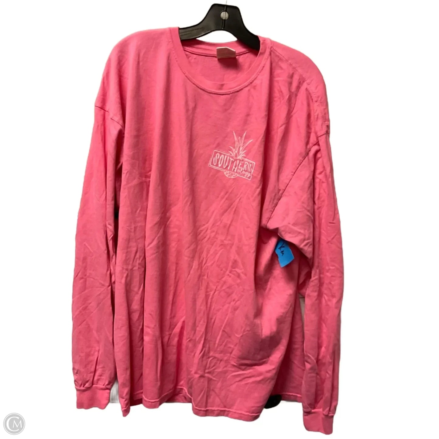 Top Long Sleeve By Comfort Colors In Pink, Size: 2x