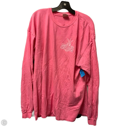 Top Long Sleeve By Comfort Colors In Pink, Size: 2x