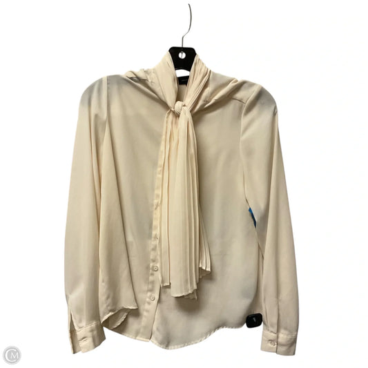 Top Long Sleeve By Who What Wear In Cream, Size: Xs