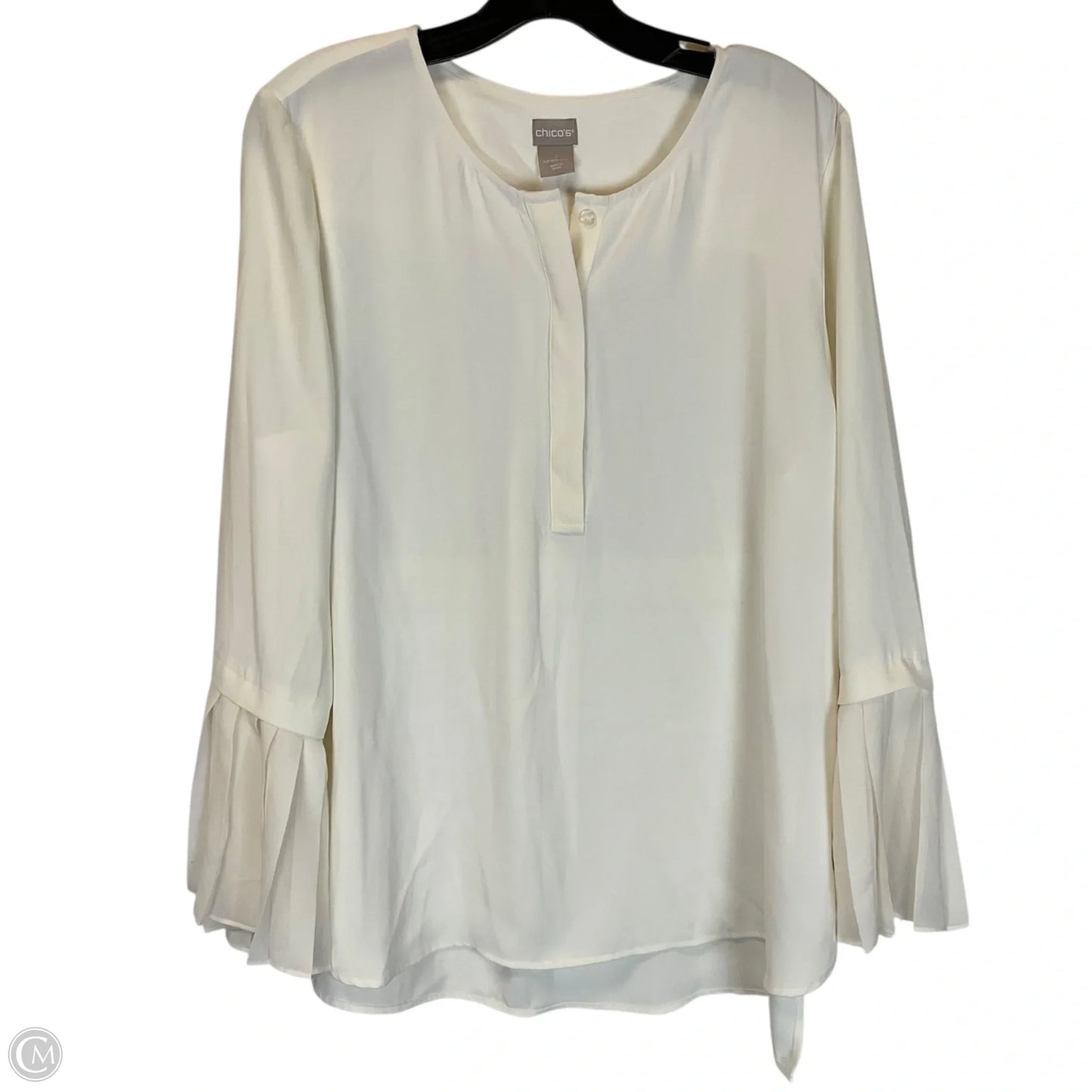 Top Long Sleeve Basic By Chicos In Cream, Size: 12