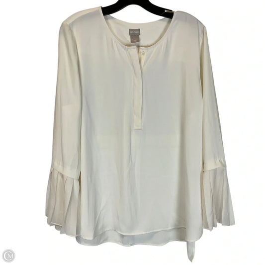 Top Long Sleeve Basic By Chicos In Cream, Size: 12