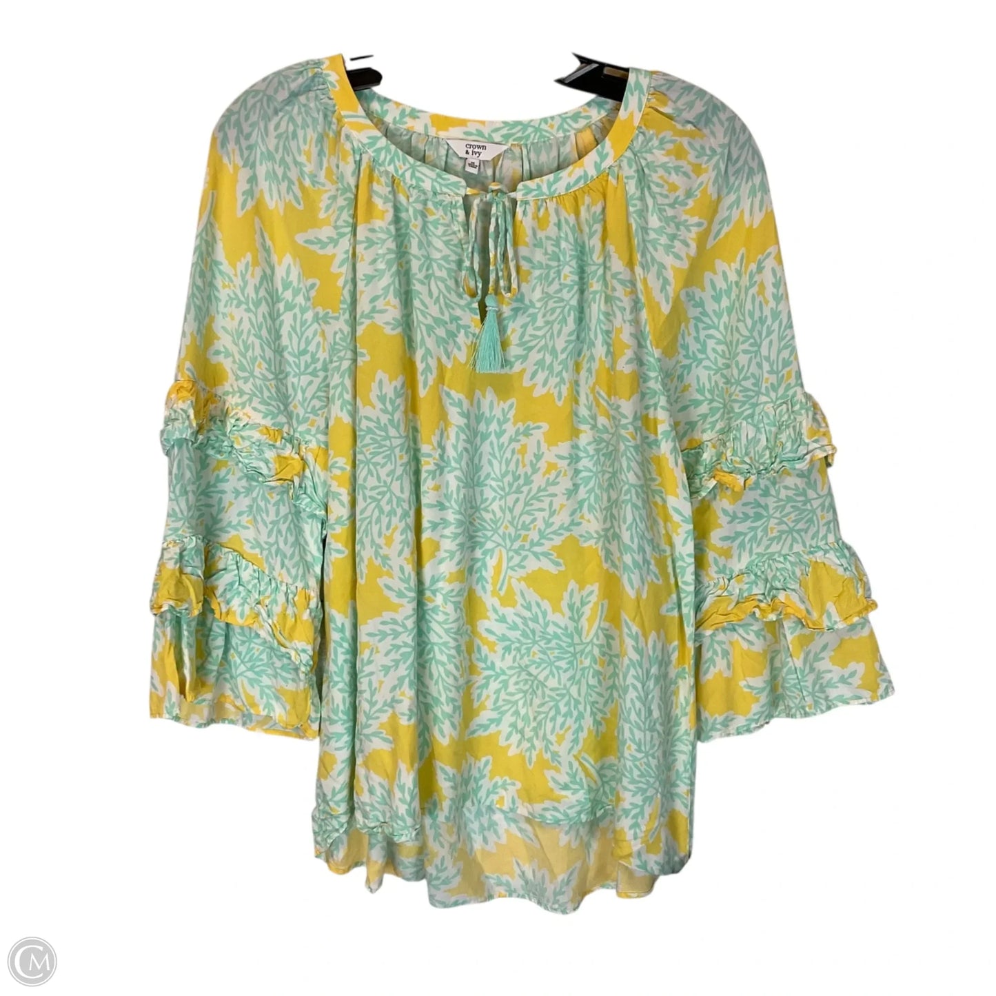 Top Long Sleeve By Crown And Ivy In Green, Size: M