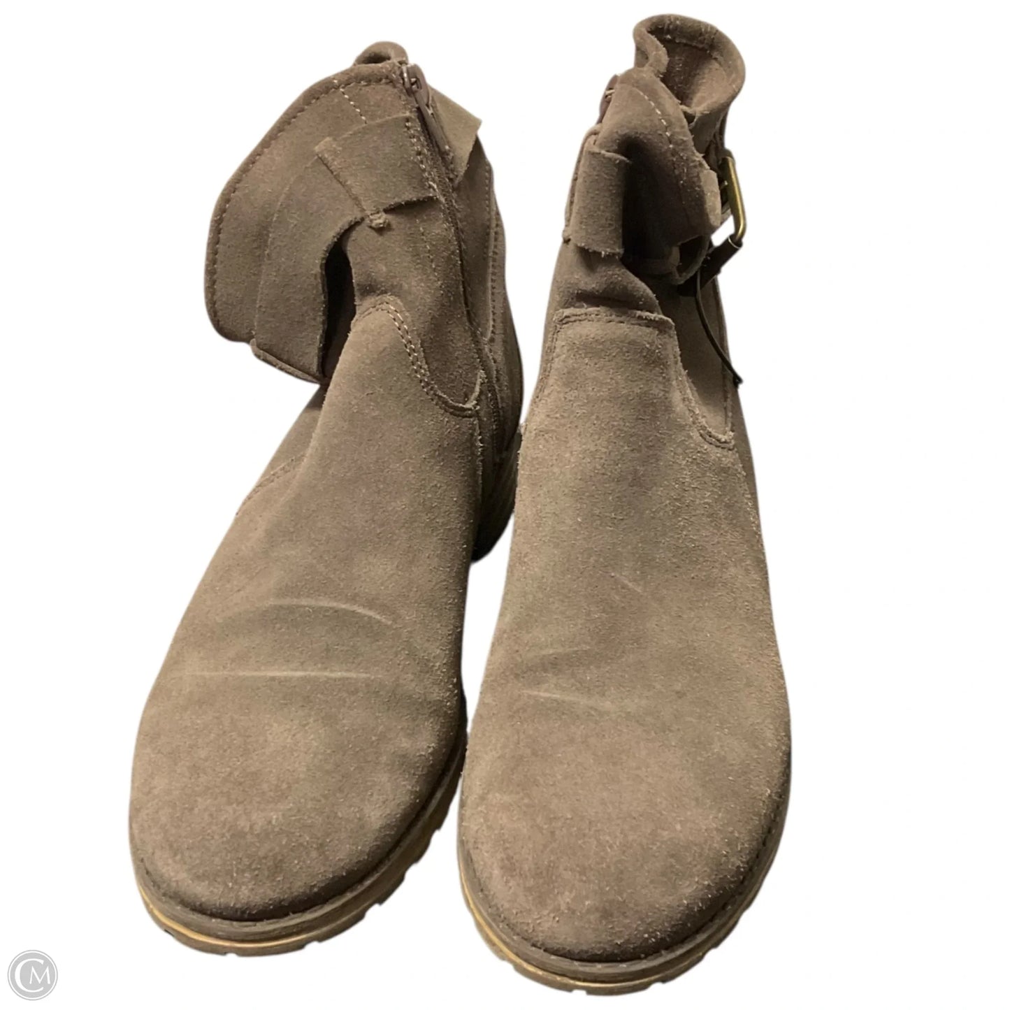 Boots Ankle Flats By Clarks In Brown, Size: 8.5