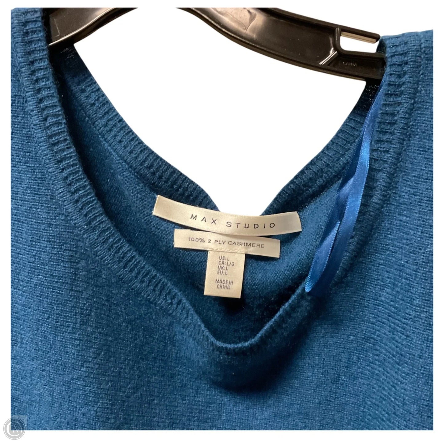 Top Long Sleeve By Max Studio In Blue, Size: L