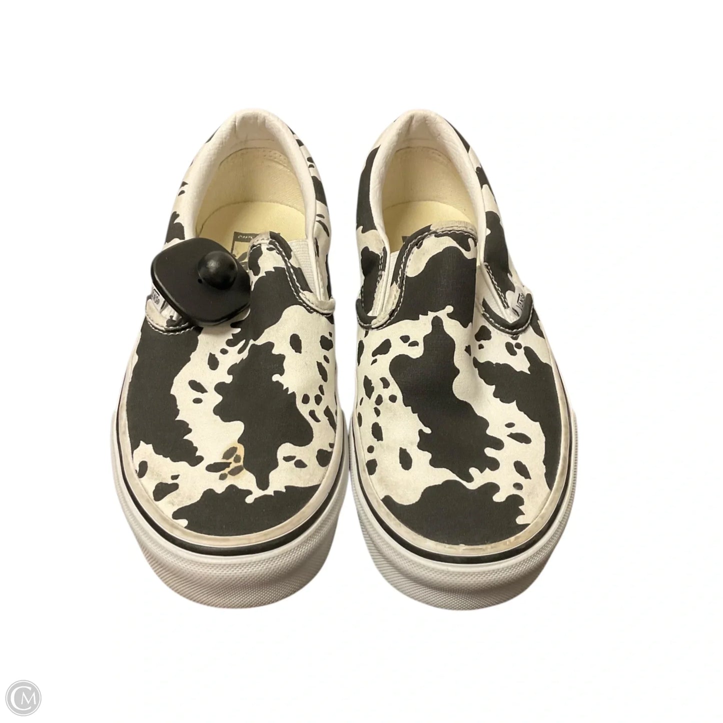 Shoes Flats By Vans In Black & White, Size: 7