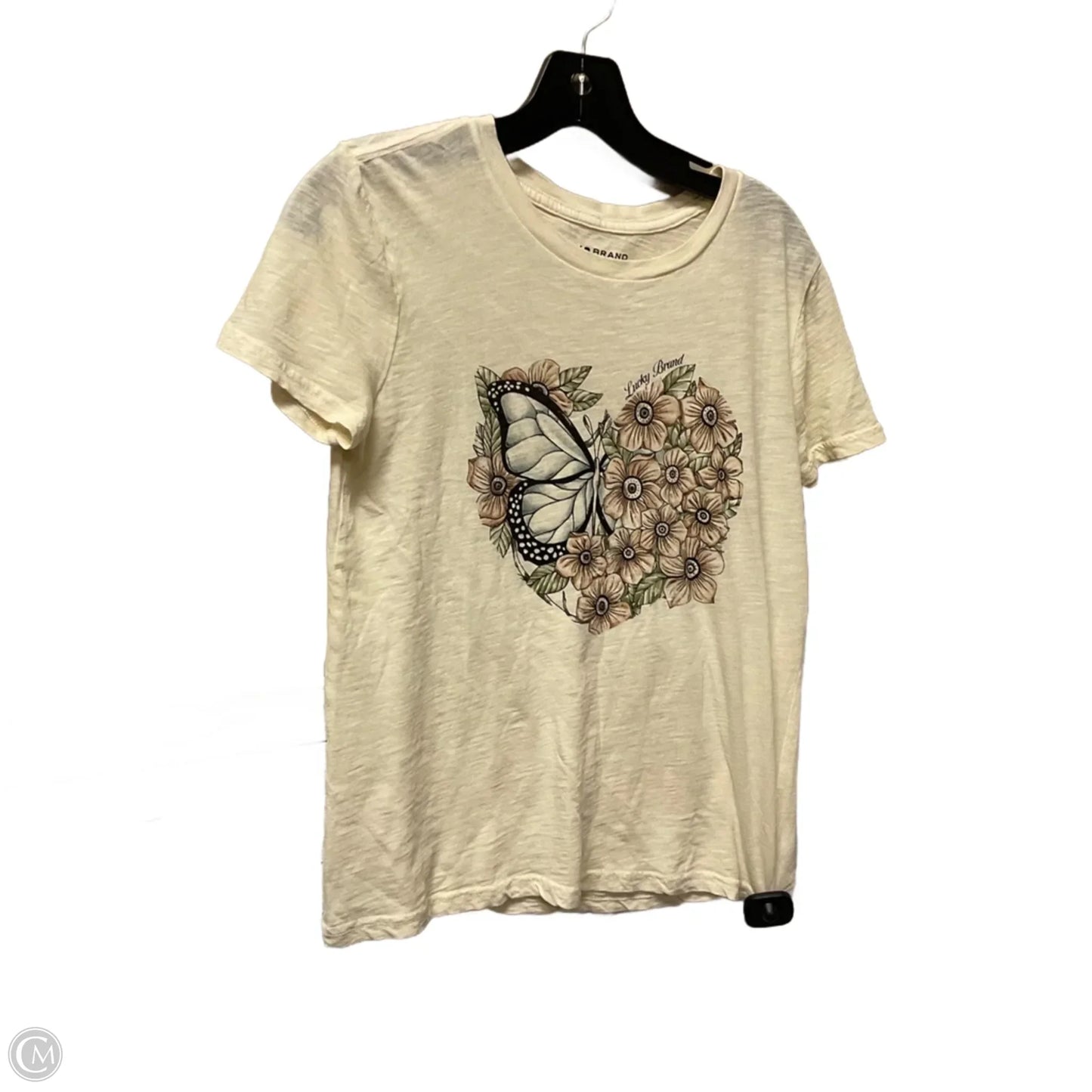 Top Short Sleeve Basic By Lucky Brand In Yellow, Size: Xs