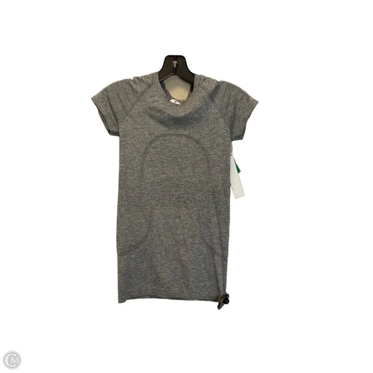 Athletic Top Short Sleeve By Lululemon In Grey, Size: 2